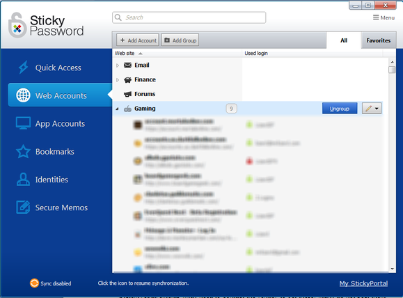 sticky password gaming folder