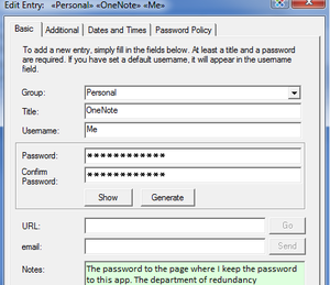 password safe entry gallery