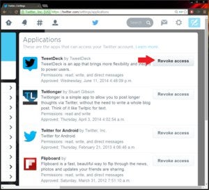 Revoke Tweet Deck access for Twitter