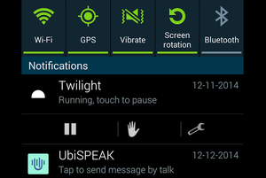 UbiSpeak user interface