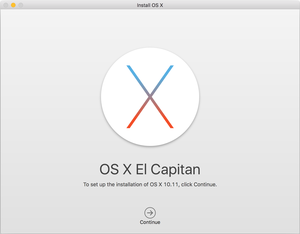 el cap install start screen