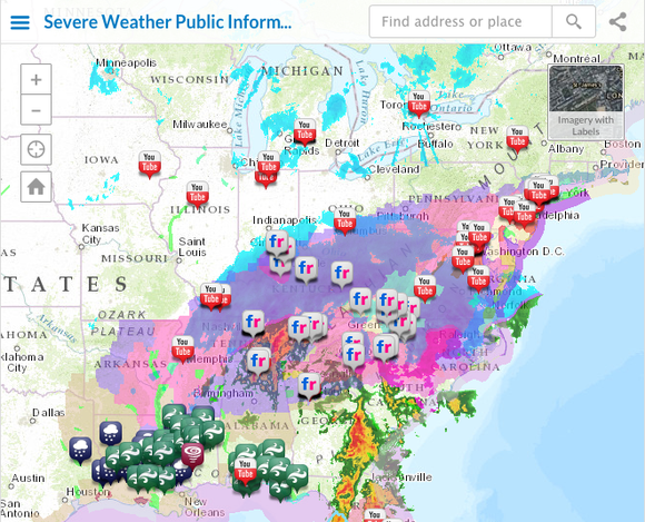 esri severe weather public information map